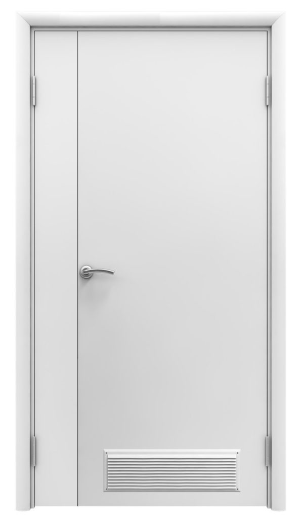 Дверь пластиковая влагостойкая, полуторная с вентиляционной решеткой,  композитный ПВХ, цвет белый от 4670 руб. с доставкой в Москве | Стоимость  межкомнатных дверей в интернет-магазине Msk Centrum