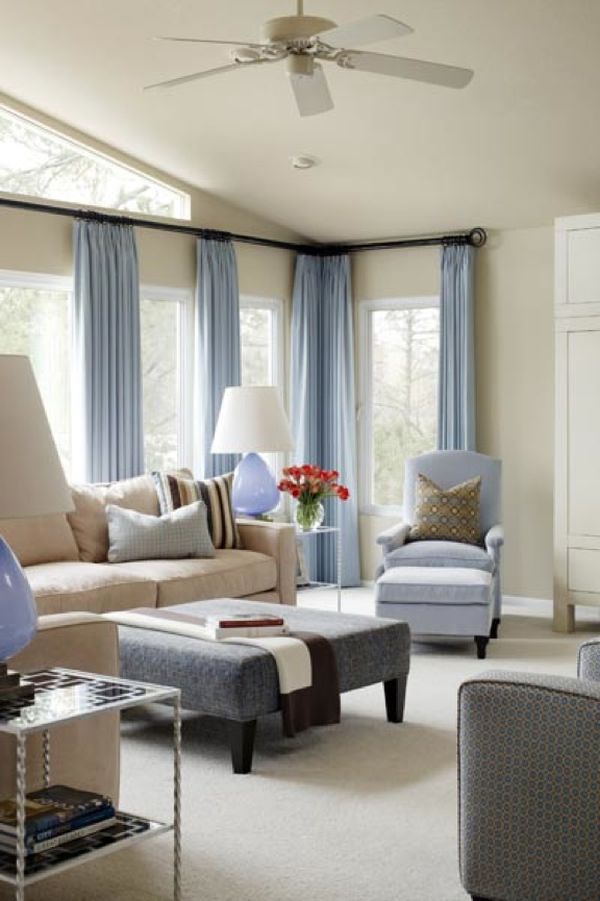 Дизайн гостиной в синем цвете » Картинки и фотографии дизайна квартир,  домов, коттеджей