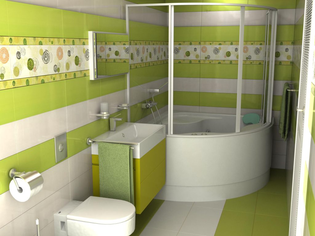 Маленькая ванная комната в зеленом цвете » Картинки и фотографии дизайна  квартир, домов, коттеджей