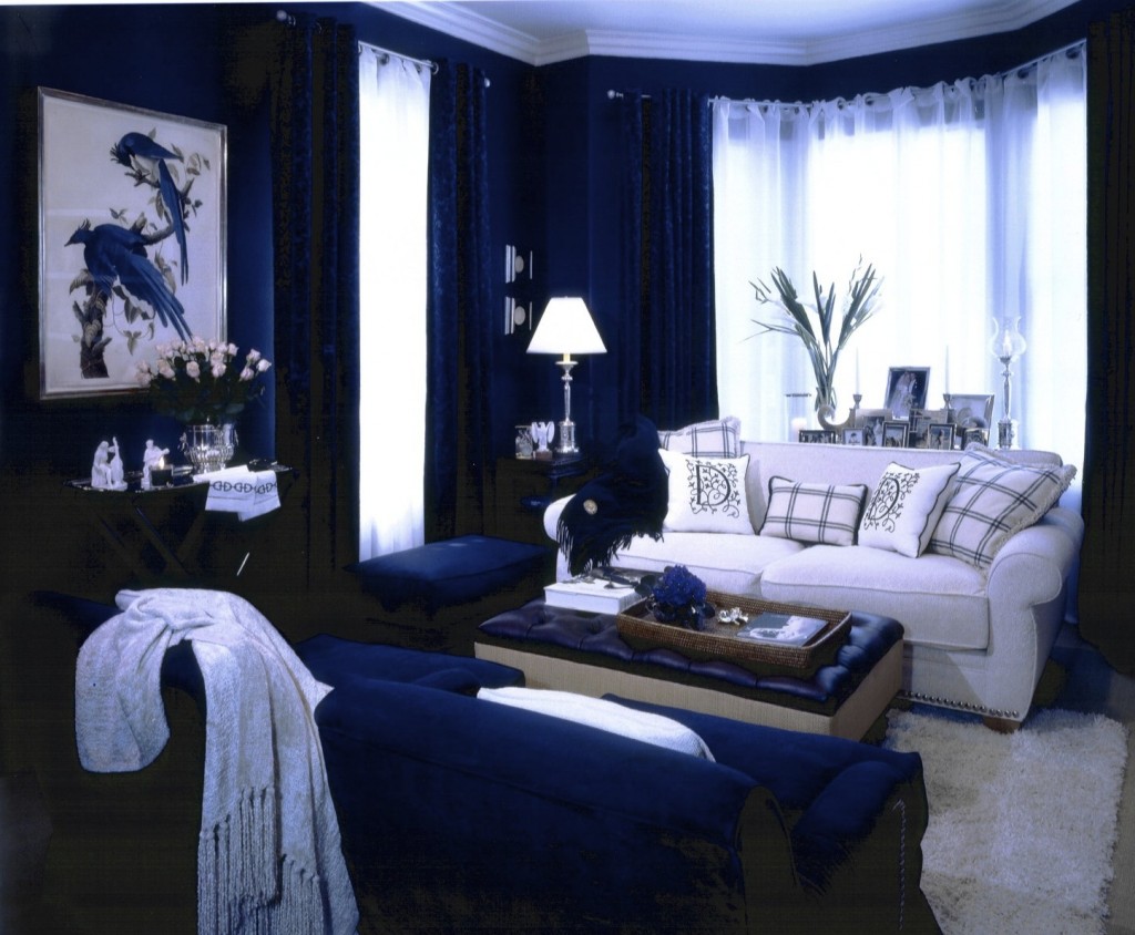 Дизайн гостиной в синем цвете » Картинки и фотографии дизайна квартир,  домов, коттеджей