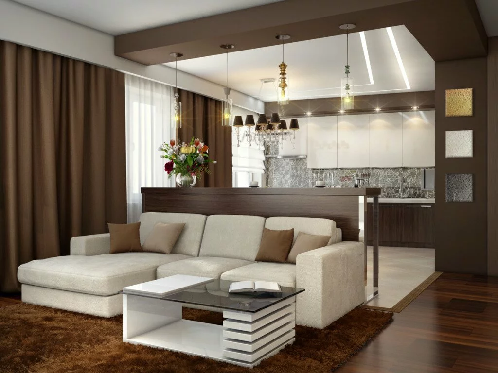 Дизайн гостиных совмещенных с кухней фото » Современный дизайн на Vip-1gl.ru