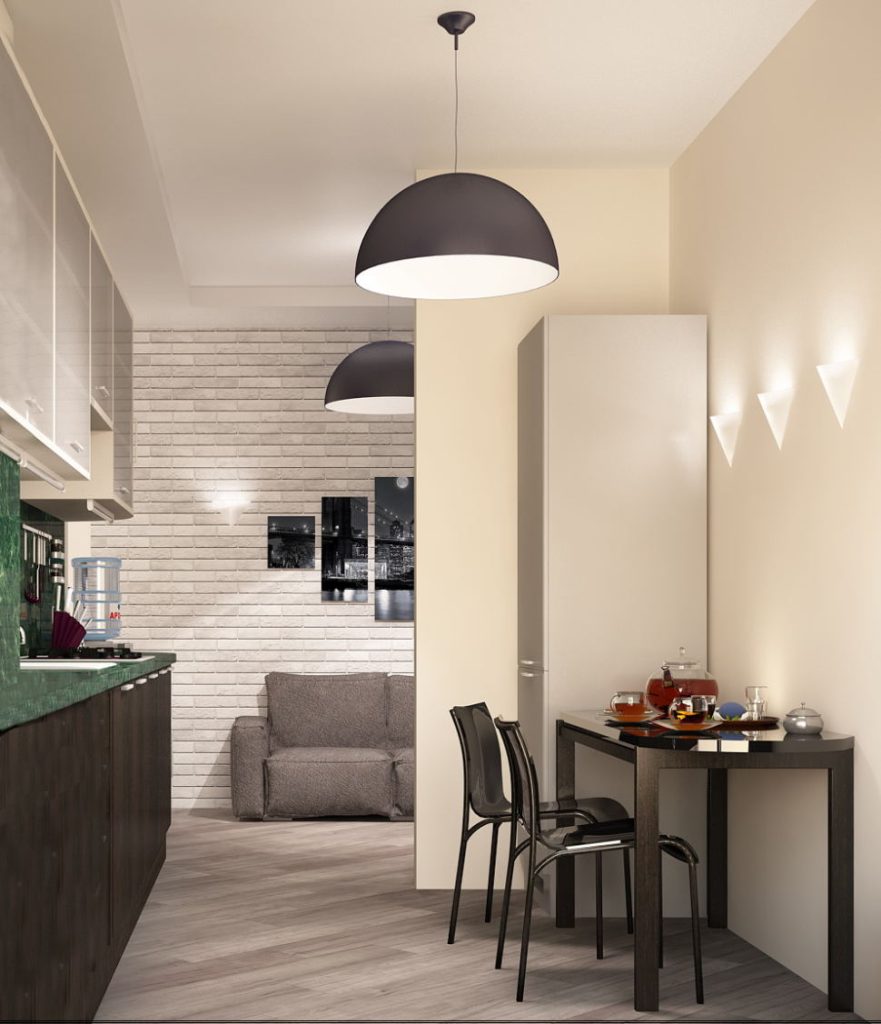 Кухня-гостиная 16 кв.м в современном стиле ➤ смотреть фото дизайна интерьера