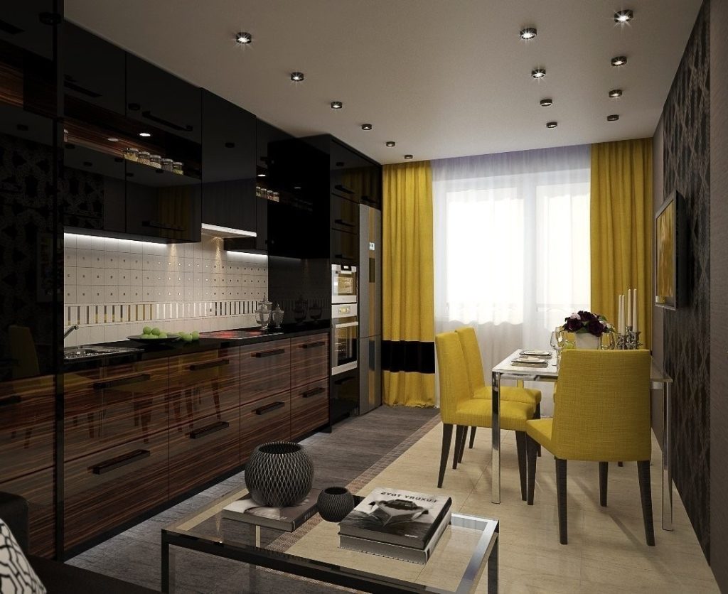 Кухня-гостиная 16 кв. м: дизайн-проекты студии, фото интерьера в доме и  квартире