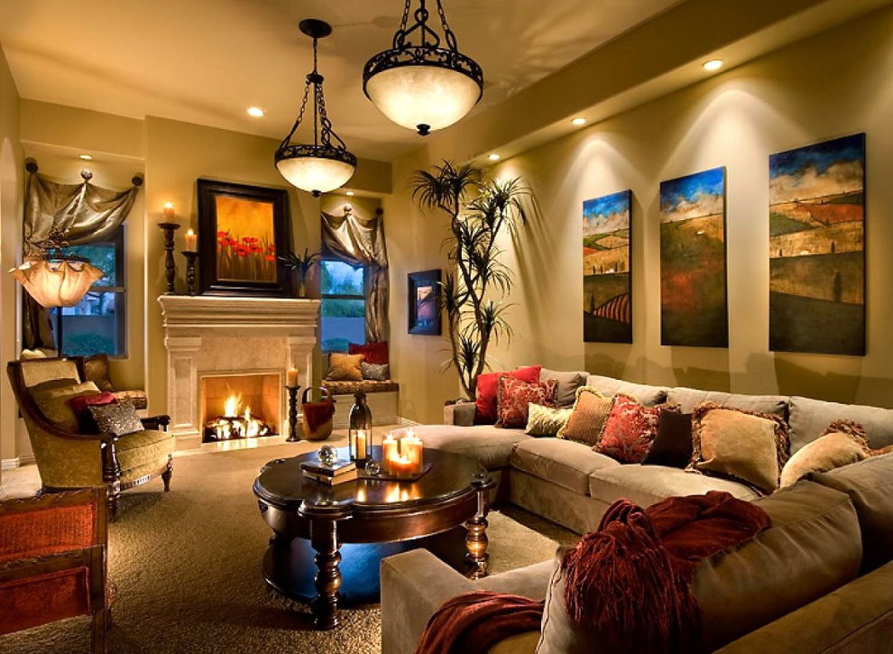Освещение в гостиной: настенное и потолочное, различные варианты интерьера