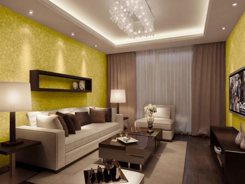 Золотая гостиная - 90 фото стильного и необычного дизайна с золотым оттенком