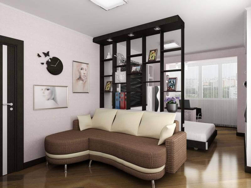 Спальня гостиная 17 кв м: зонирование, варианты дизайна, как спрятать  кровать