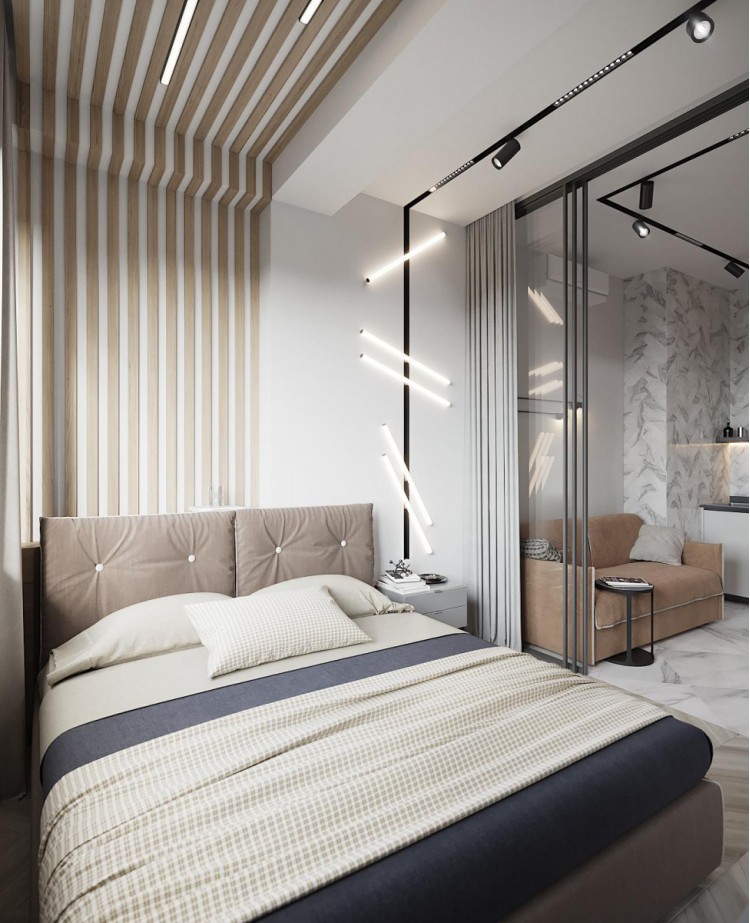 Спальни-гостиные 410+ Фото и Идей для Интерьера и Ремонта спальни-студии —  Дизайн PORTES Киев