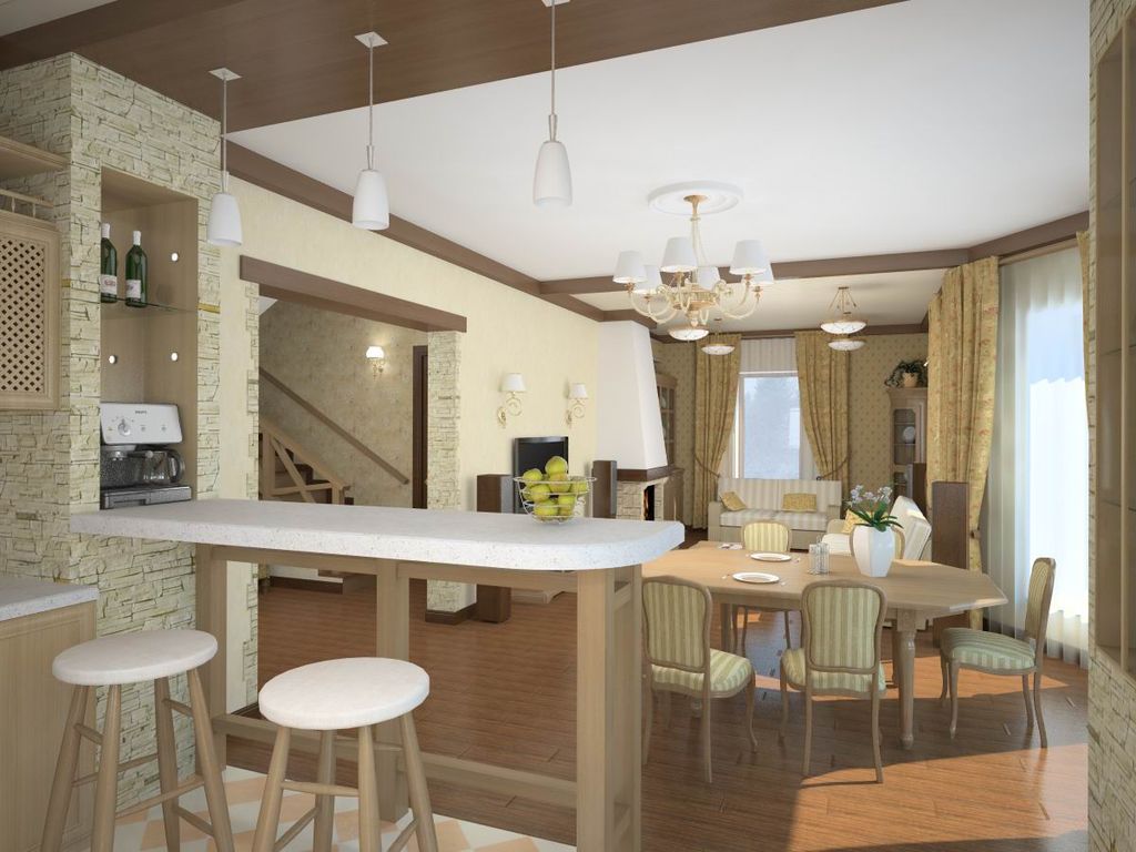 21 вариант дизайна кухни-гостиной и столовая в частном доме: интерьер,  дизайн и отделка, выбор стиля и планировка