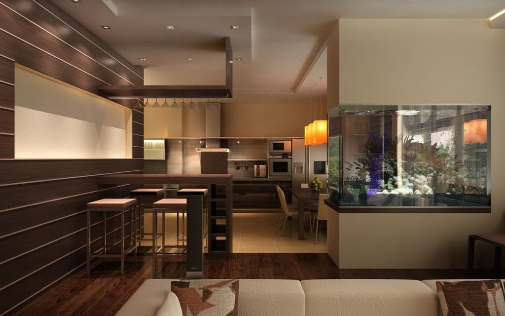 Дизайн кухни-гостиной (85 фото): идеи интерьера кухни, совмещенной с  гостиной