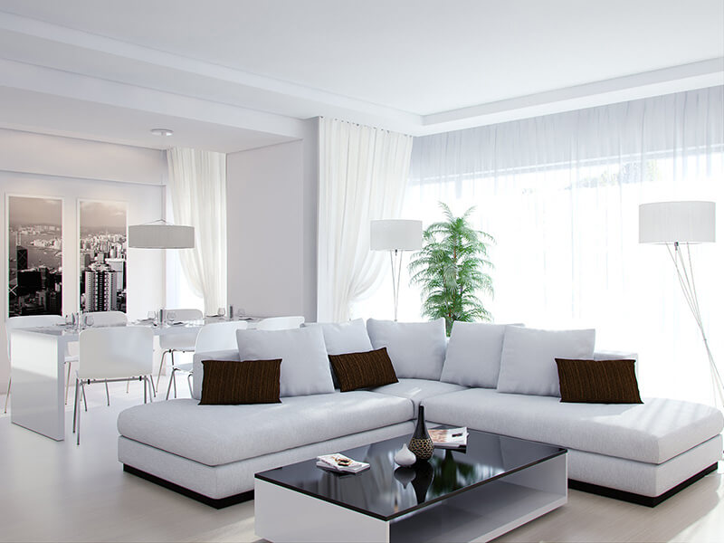Гостиная в белых тонах – дизайн интерьера. Выбор цветового оттенка, фото,  идеи и советы специалиста
