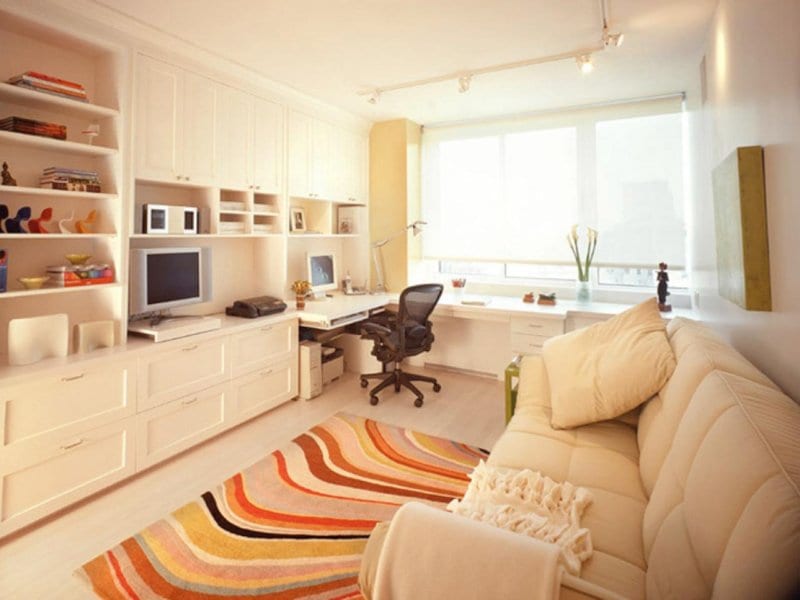 Рабочее место в гостиной: 60 фото идей размещения рабочей зоны в зале
