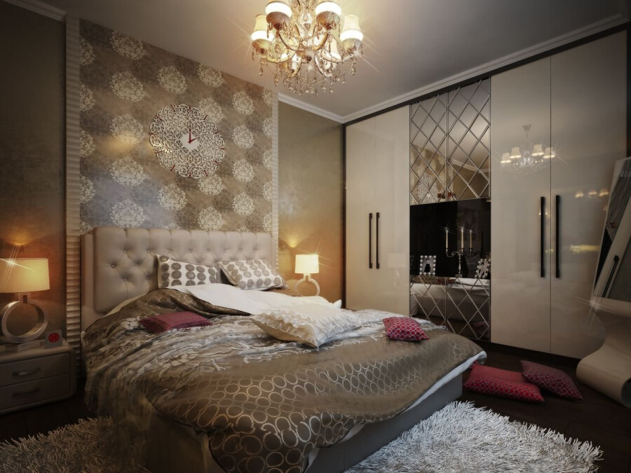 Современный дизайн спальни: освещение, мебель, декор, варианты отделки.