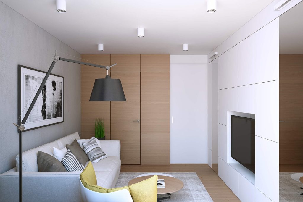 Современный дизайн однокомнатной квартиры 43 кв. м. от студии Geometrium