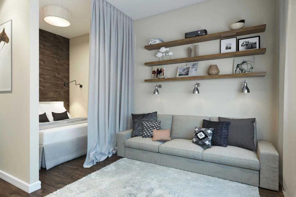 22 варианта дизайна зала в однокомнатной квартире: как уместить стенку,  шкаф-купе, кровать и диван