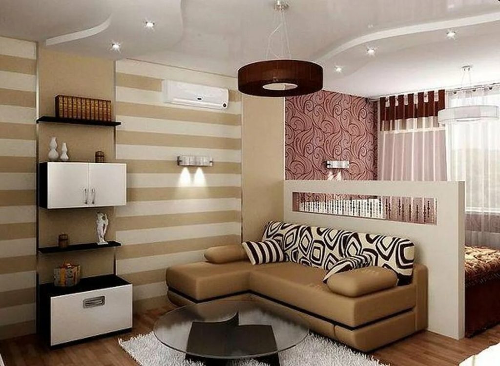 Маленькая гостиная спальня дизайн (72 фото)