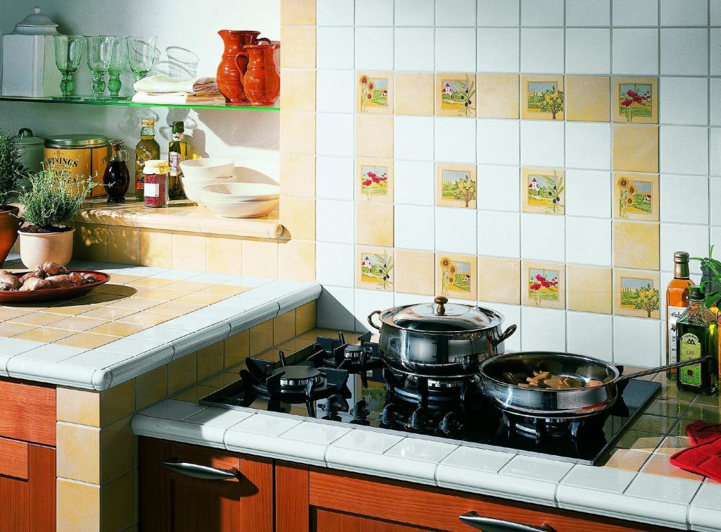 Кафельная плитка на кухню (65 фото)