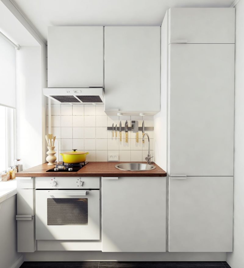 Дизайн кухни 4 кв. м. в хрущевке с холодильником: фото интерьеров