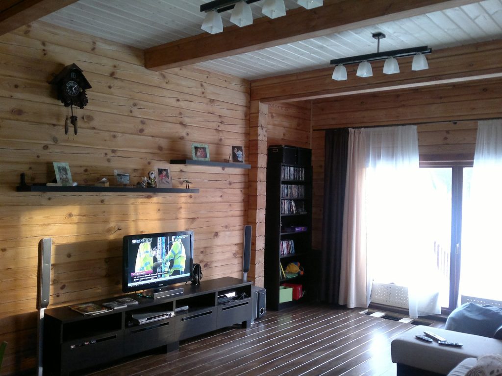 Дизайн гостинной в деревянном доме » Современный дизайн на Vip-1gl.ru