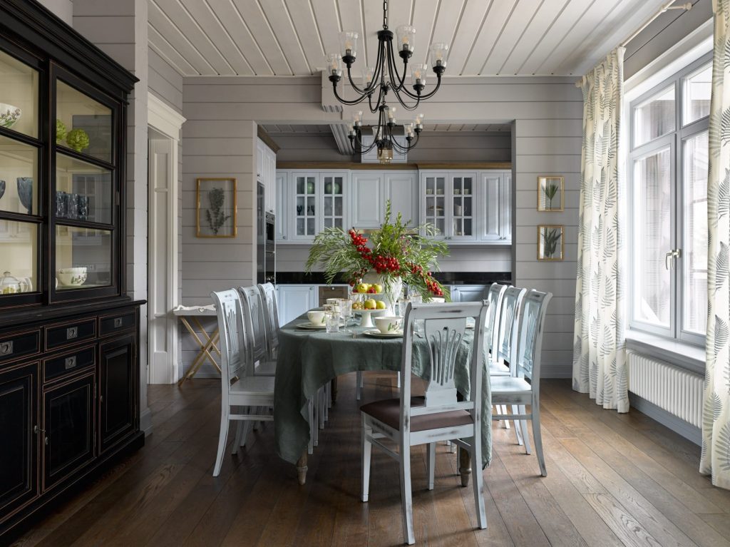 Кухня гостиная в стиле прованс в деревянном доме (47 фото) - красивые  картинки и HD фото