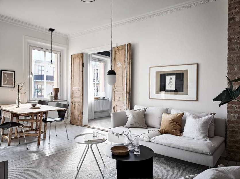 Лучшие идеи дизайна гостиной в скандинавском стиле — фото реальных  интерьеров и советы | SALON