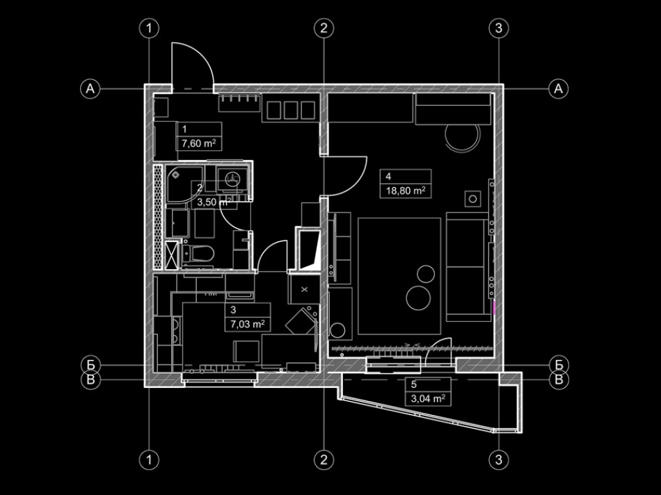 Дизайн П44Т однокомнатная квартира с гостиной (Прованс Икея)