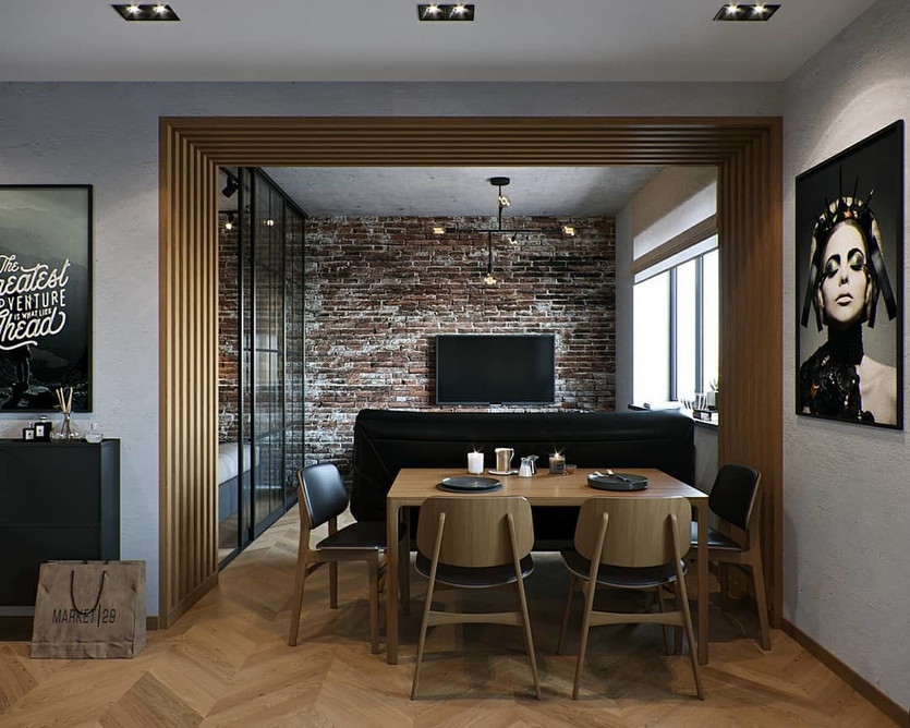 Дизайн кухни-гостиной в стиле лофт (40 фото) – советы по обустройству и  зонированию