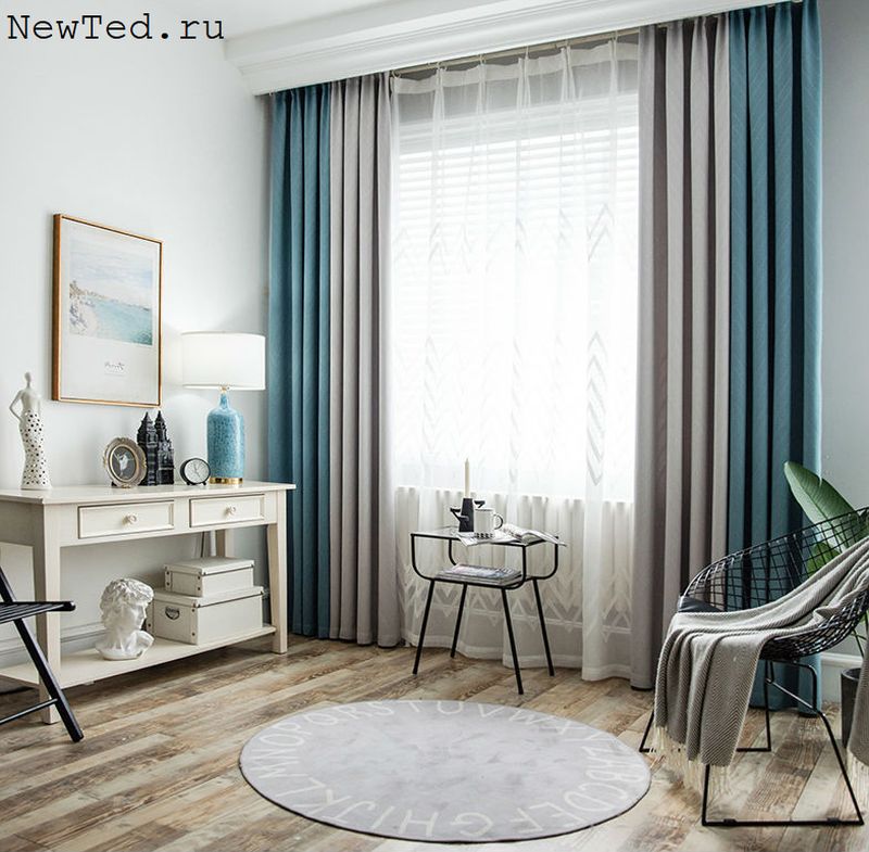 Купить комбинированные шторы цена, фото отзывы в интернет магазине NewTed.ru