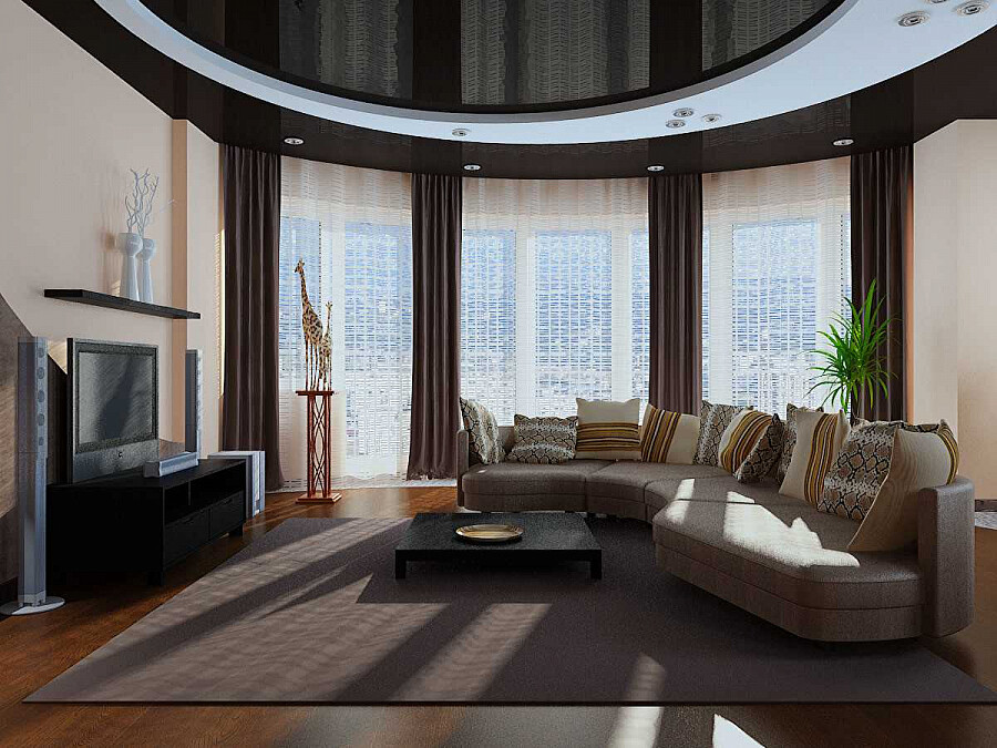 Гостиная с эркером - 10 идей дизайна интерьера зала в доме и квартире |  Блог DG-Home