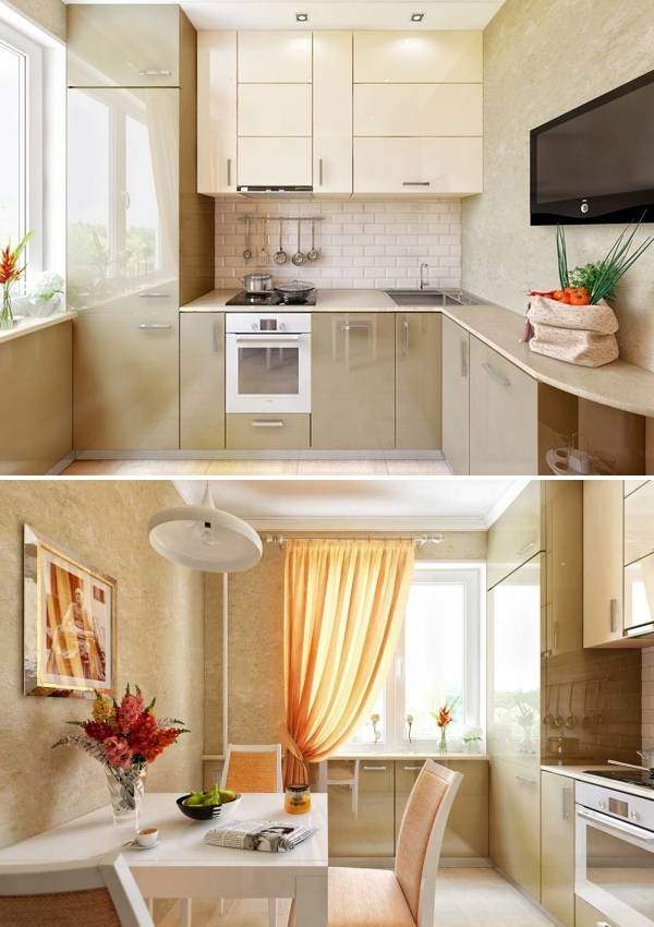 Дизайн кухни 9 кв м в панельном доме (35 фото интерьеров): с окном и  балконом