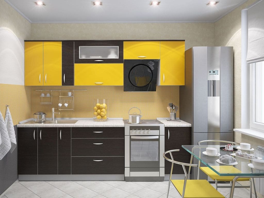 Интерьер кухни в желто-черных тонах » Современный дизайн на Vip-1gl.ru