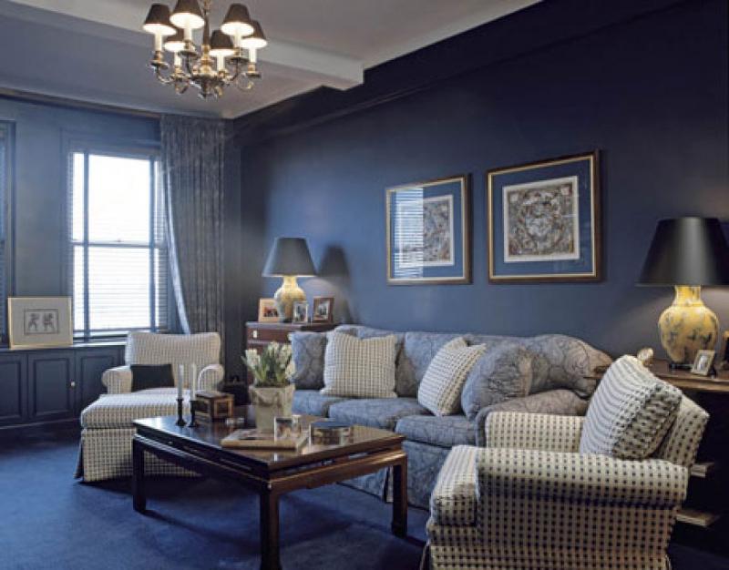Интерьер гостинной в синем цвете » Современный дизайн на Vip-1gl.ru