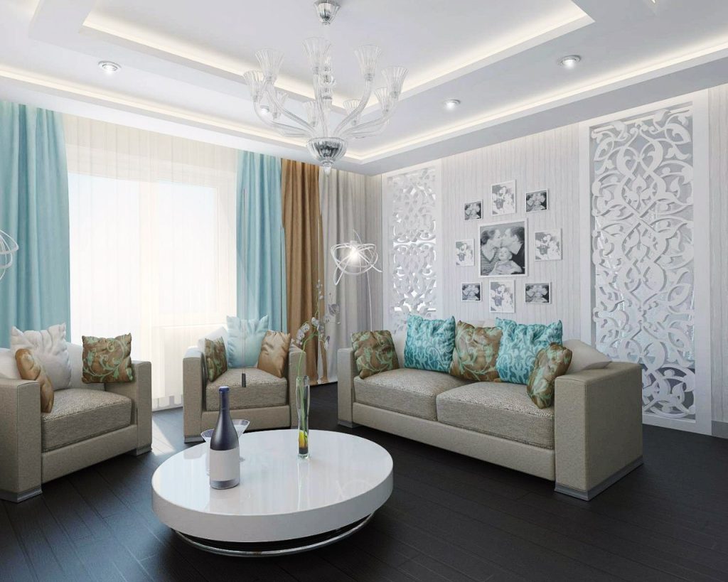 Дизайн гостинной в бирюзовом цвете » Современный дизайн на Vip-1gl.ru