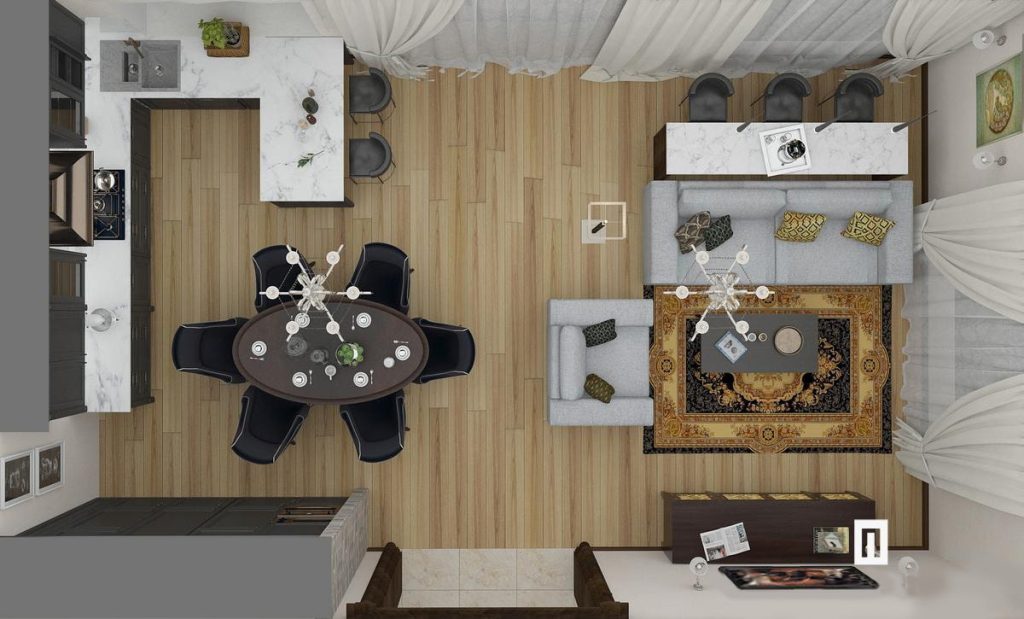 Кухня-гостиная 25 кв. м.: 50 фото дизайна интерьера с зонированием