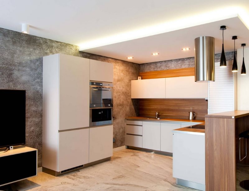 Кухня-гостиная 16 кв. м: дизайн-проекты студии, фото интерьера в доме и  квартире