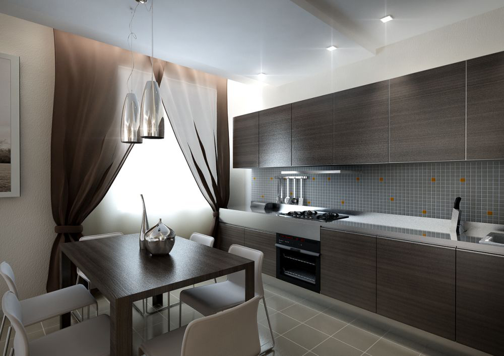 Дизайн кухни-гостинной в квартире » Картинки и фотографии дизайна квартир,  домов, коттеджей