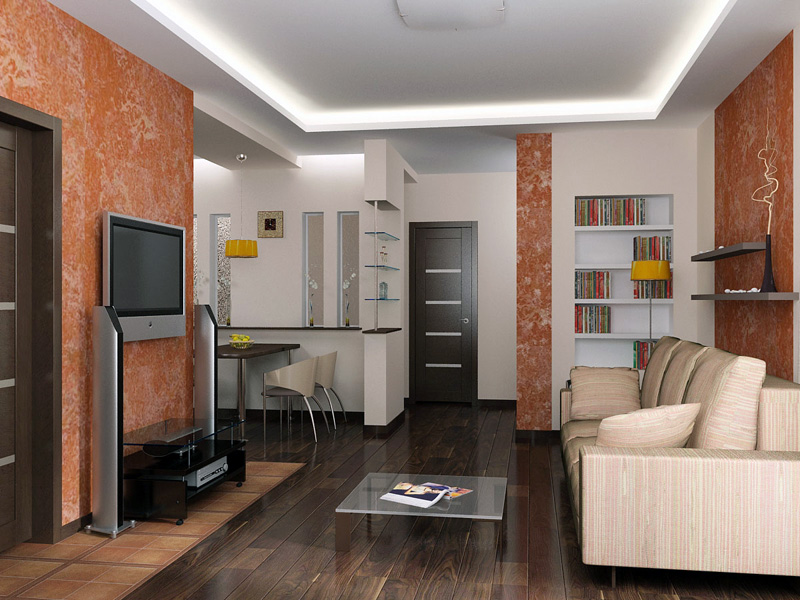 Интерьер маленькой комнаты совмещенной с кухней » Современный дизайн на  Vip-1gl.ru