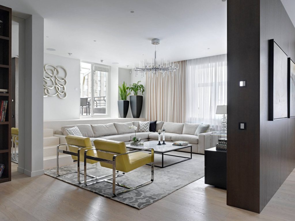 Дизайн-проекты гостиной коричнево-бежевого цвета - реальные фото интерьеров  от Mr.Doors