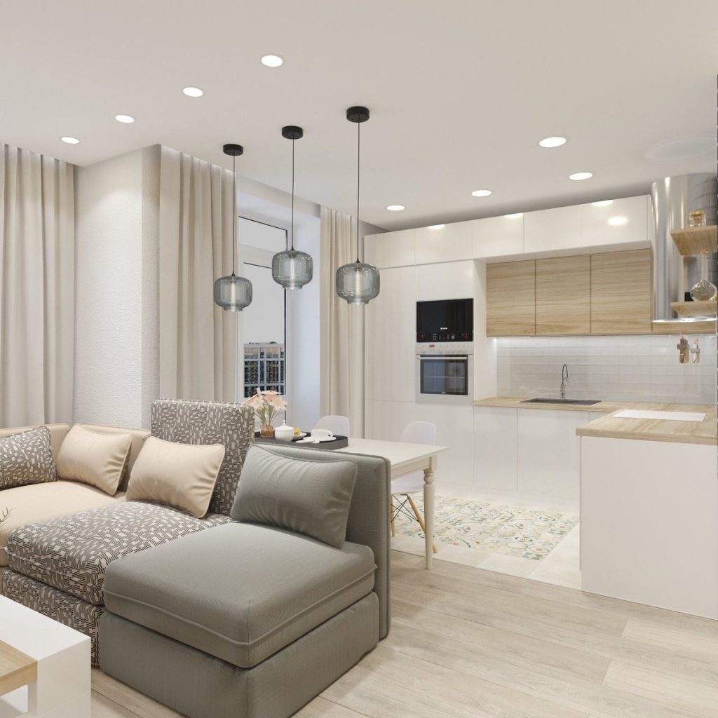 Дизайн кухни гостиной в современном стиле в квартире (71 фото) - красивые  картинки и HD фото