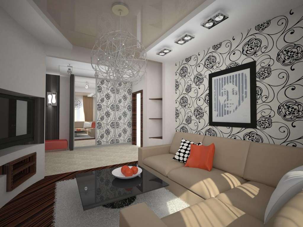 Современные обои для гостиной – 135 идей дизайна интерьера гостиной в  современном стиле
