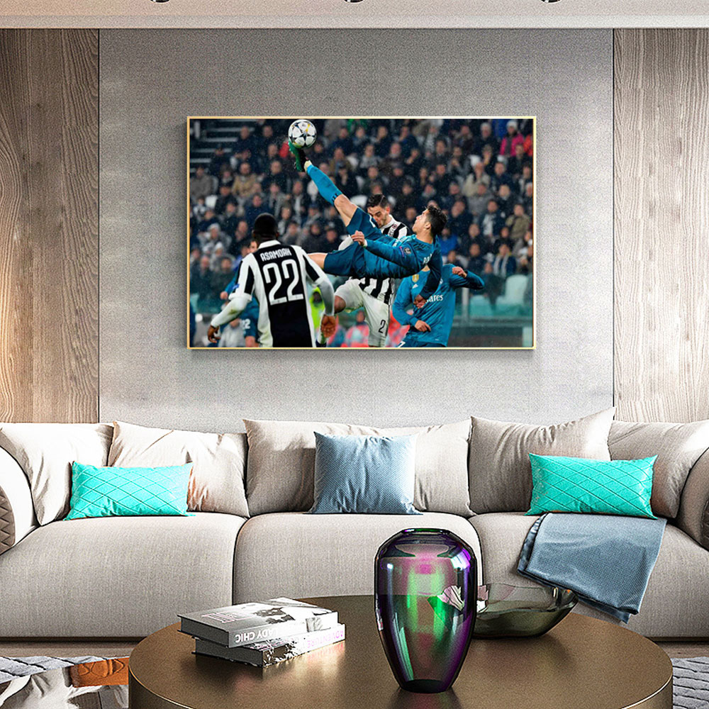 Современные настенные картины с изображением футбольного матча, фотообои с  золотым крючком для гостиной, домашний декор | AliExpress