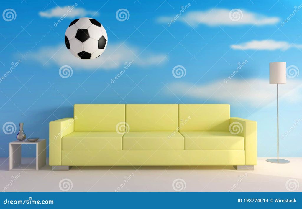 Красивый дизайн интерьера с фоном и футбольного мяча Иллюстрация штока -  иллюстрации насчитывающей черный, иллюстрация: 193774014