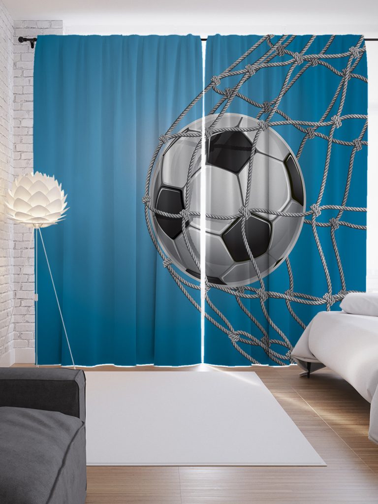 Шторы с фотопечатью Футбольный мяч из сатена, 290х265 см - характеристики  и описание на Мегамаркет