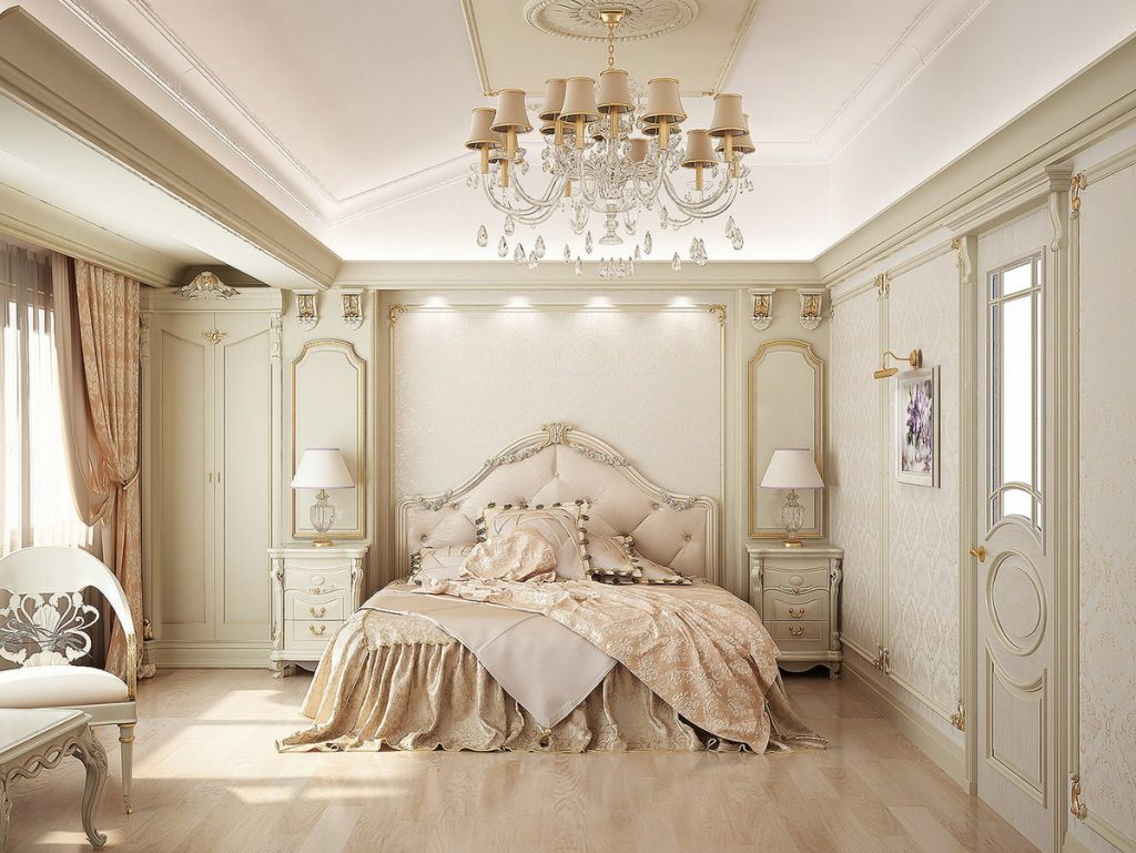 Королевская спальня в классическом стиле: секреты и 60 фото примеров