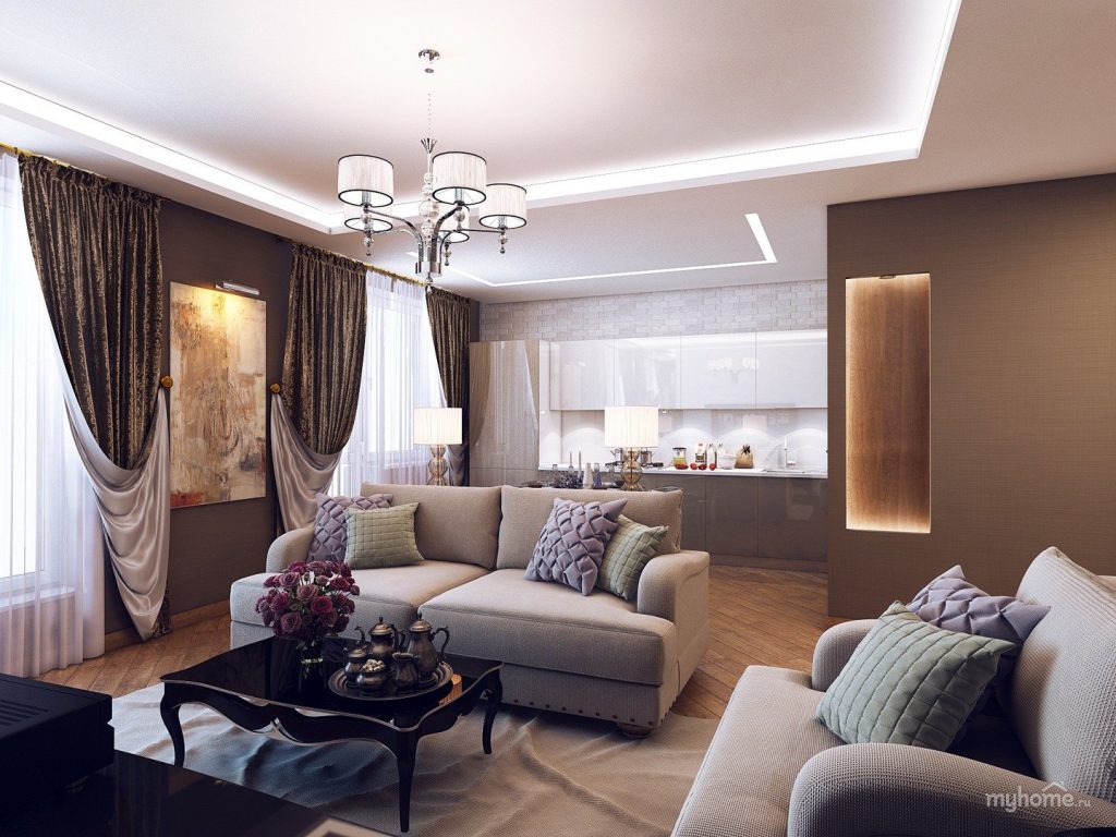 Дизайн гостиной в доме — Мебель23.ру