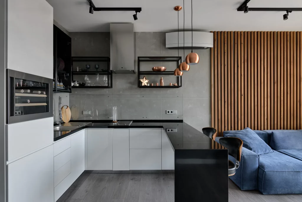 Кухня-гостиная 30 кв. м: фото дизайна, варианты интерьера и планировка  проекта