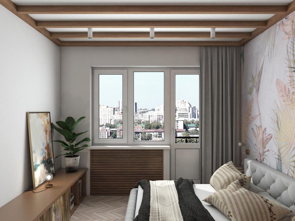 Дизайн комнат с балконами и окнами (58 фото)