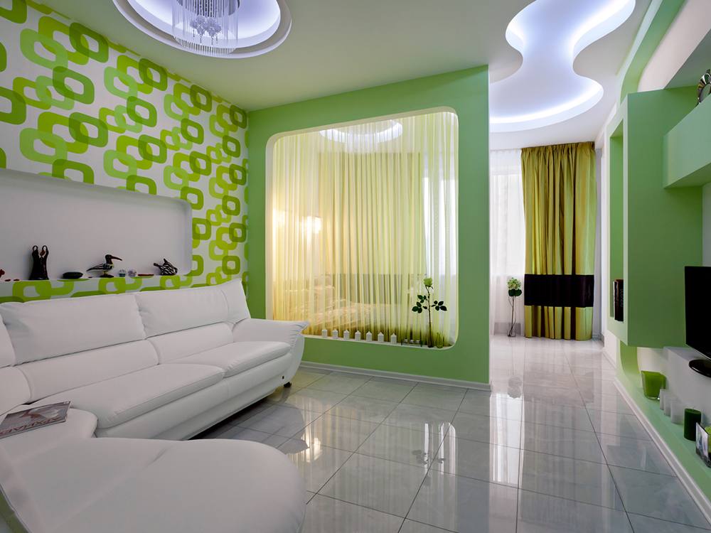 Дизайн комнаты 20 кв м, спальни и гостиной вместе: зонирование, реальный  интерьер - 30 фото
