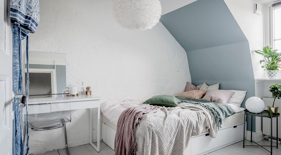 Спальня в скандинавском стиле: 76 фото дизайнов, правила оформления  интерьера | ivd.ru