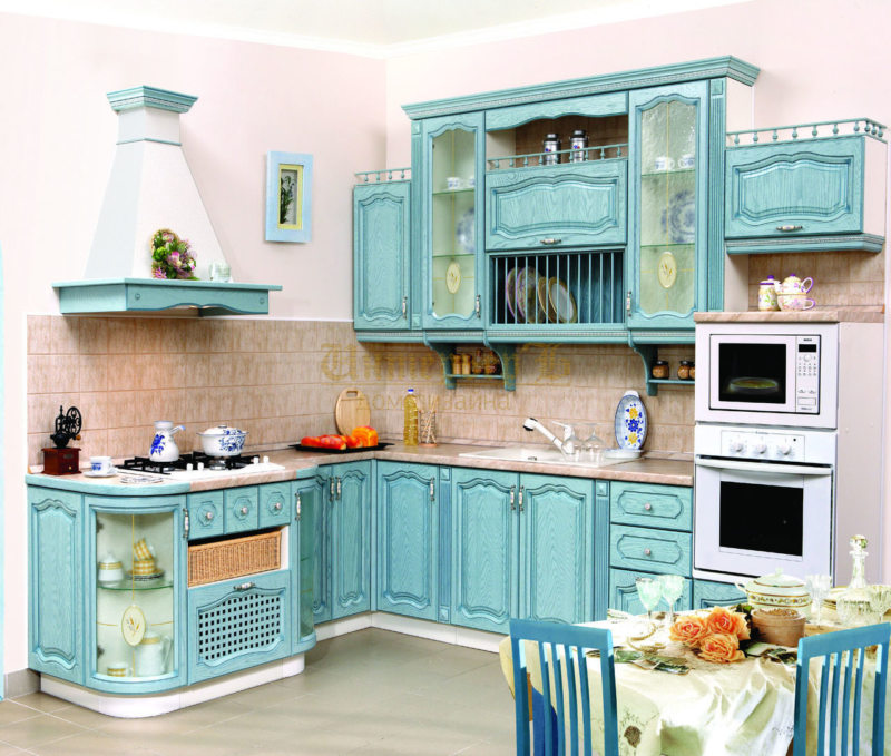 Голубая кухня - 75 фото идеального сочетания в интерьере