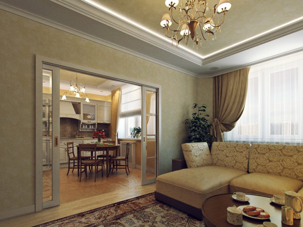 Проходная гостиная: две и более двери в интерьере комнаты, подбор мебели и  обоев